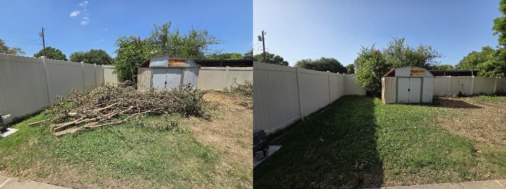 ClearOut Junk Removal clearing yard branches in DFW