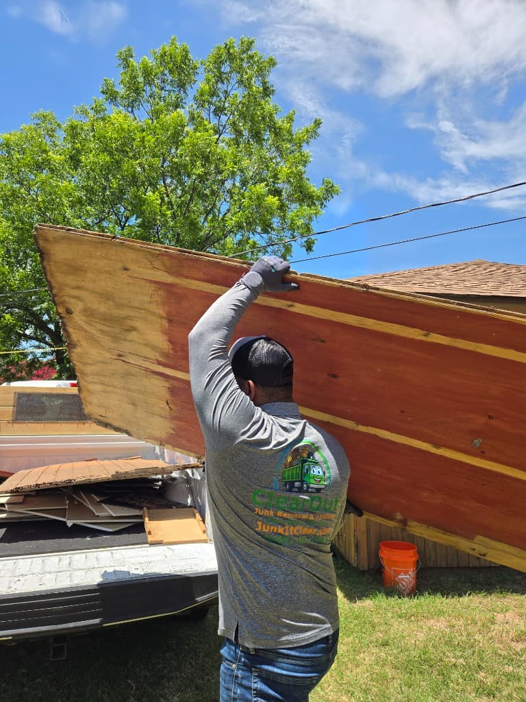 Loading wood into truck